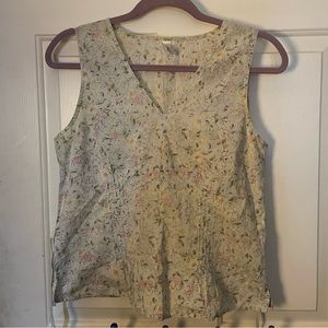 100% cotton floral patterned tank top